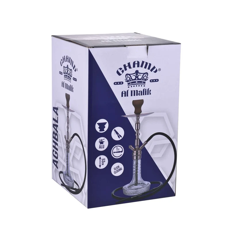 Al Malik Shisha Aghbala Kristall Rosengold – Wasserpfeife 53cm
