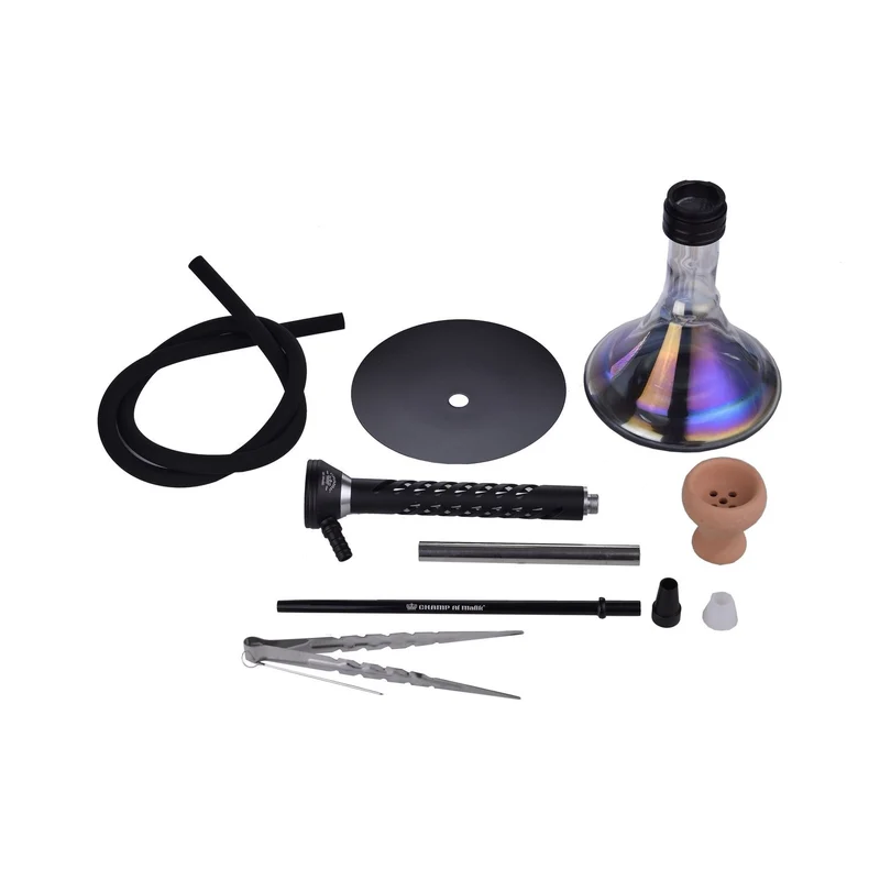 Al Malik Shisha Jorf Perlmutt Black – Wasserpfeife 57cm