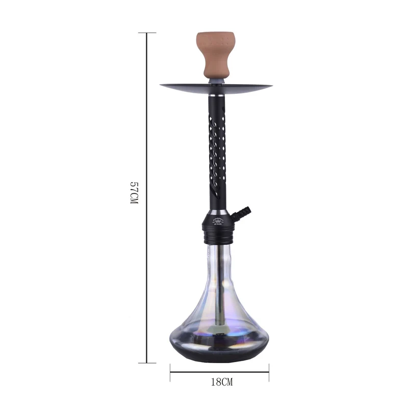 Al Malik Shisha Jorf Perlmutt Black – Wasserpfeife 57cm