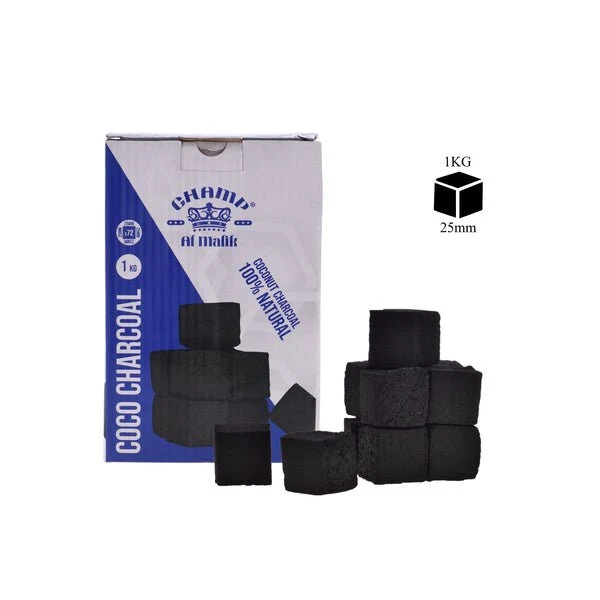 Al Malik Shisha Kohle – Naturkohle Würfel 25mm, 1kg Box