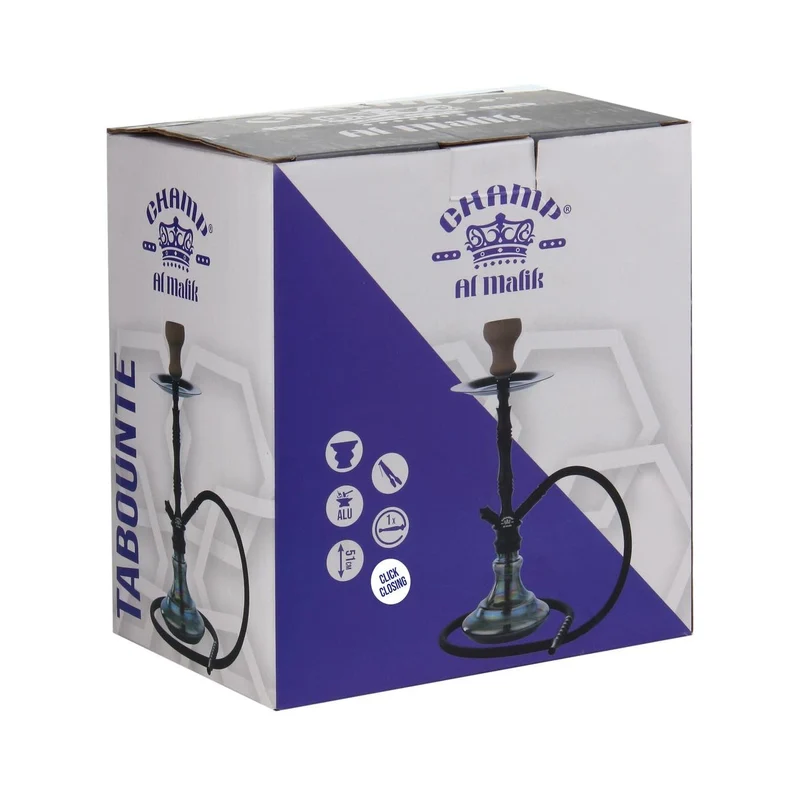 Al Malik Shisha Tabounte Perlmutt Silber – Wasserpfeife, 510 mm