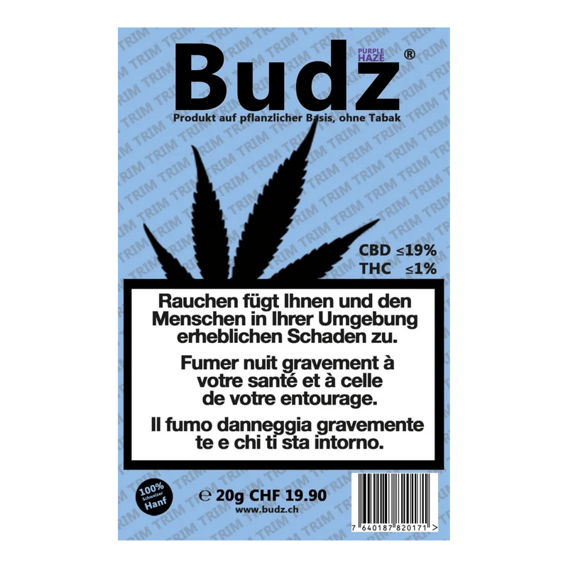 Budz Purple Haze – Greenhouse CBD Trim, 20 g