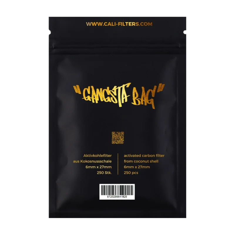 CaliFilters Aktivkohlefilter Gangsta Bag – 6 mm, 250 Stück