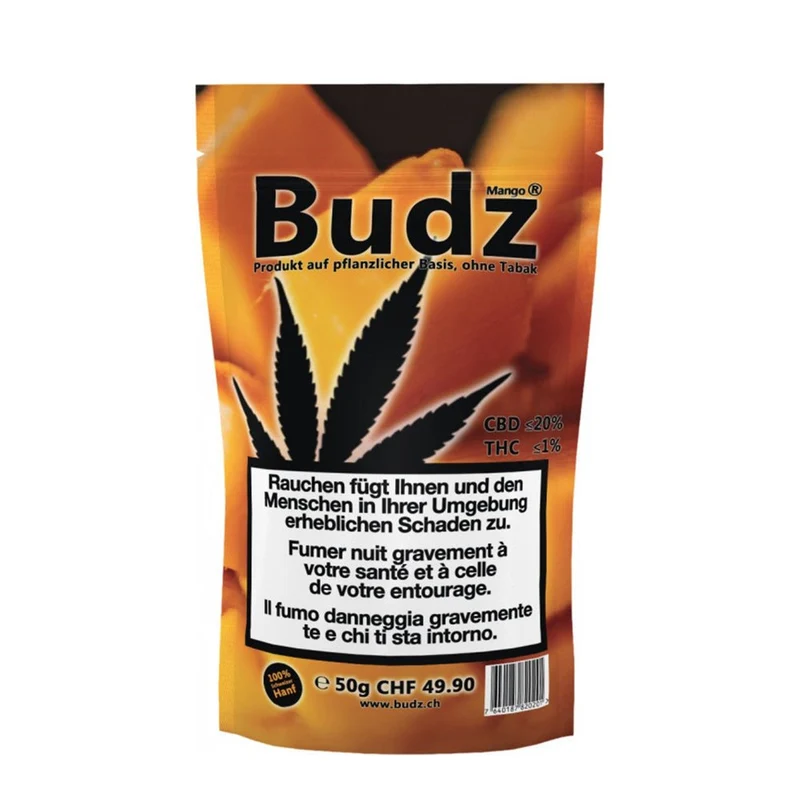 Budz Mango – Outdoor CBD Blüten aus der Schweiz, 50 g