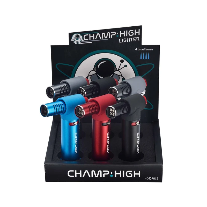Champ High Table Lighter 4 Flames – Jet Feuerzeug, 6er Display