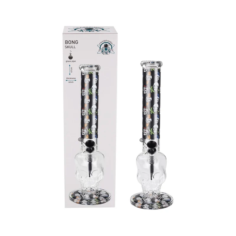 Champ High Glas Bong Skull 41 cm, Ø 40 mm