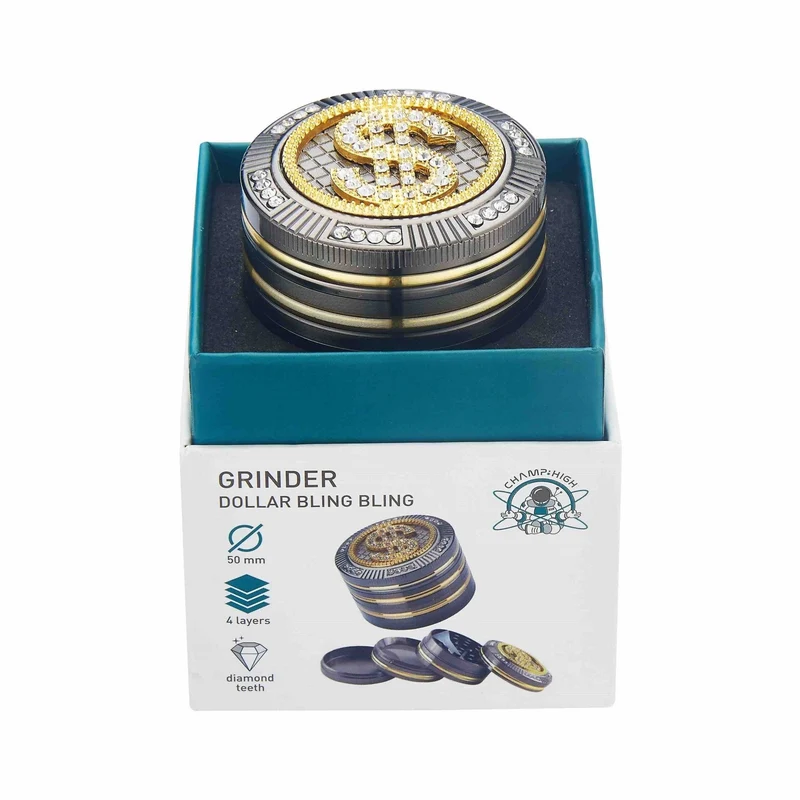 Champ High Grinder Bling Bling Dollar – 50 mm, 4-teilig