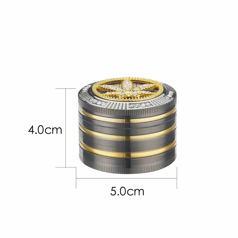 Champ High Grinder Bling Bling Leaf – 50 mm, 4-teilig