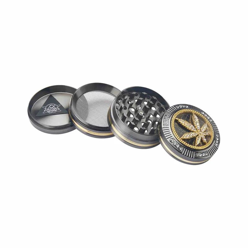 Champ High Grinder Bling Bling Leaf – 50 mm, 4-teilig