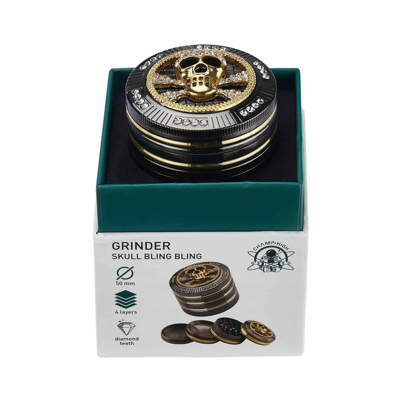 Champ High Grinder Bling Bling Skull – 50 mm, 4-teilig