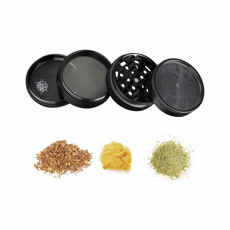 Champ High Grinder Dollar/Skull/Hemp Leaf – 63 mm, 4-teilig