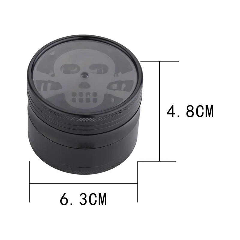 Champ High Grinder Dollar/Skull/Hemp Leaf – 63 mm, 4-teilig