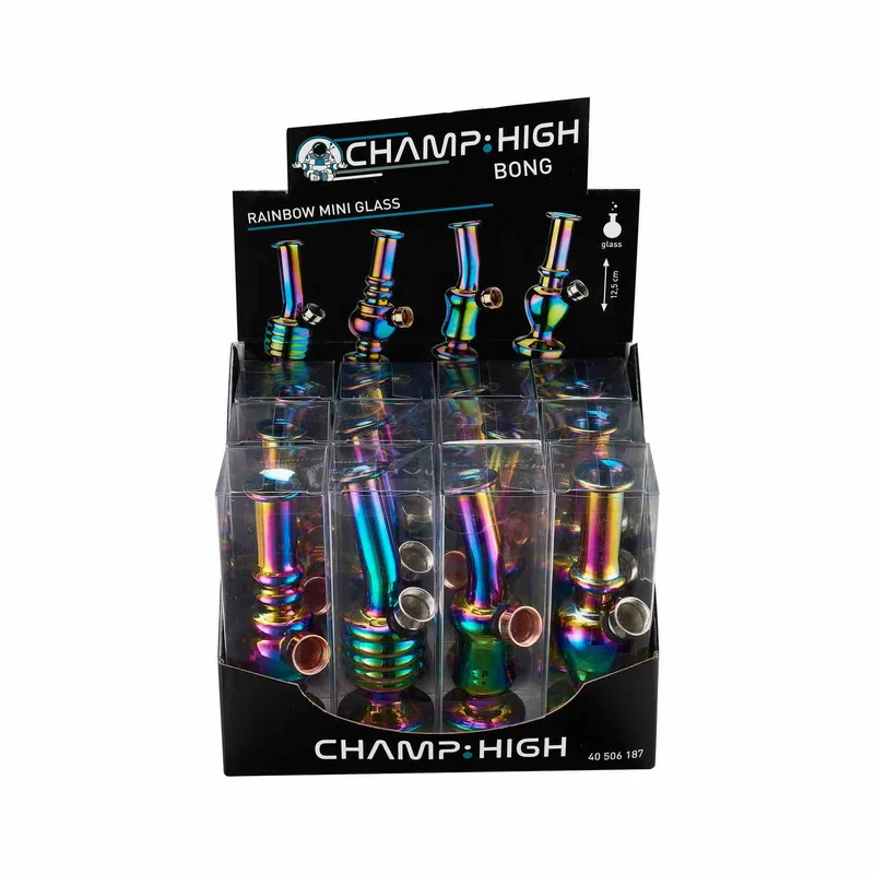 Champ High Mini Glas Bong Rainbow 12,5 cm
