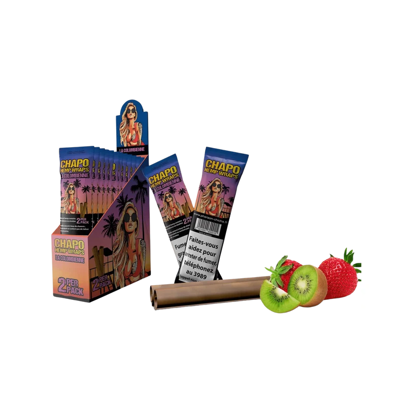 Chapo Hemp Wraps La Colombienne Strawberry Kiwi – Blunts, 2 Stück