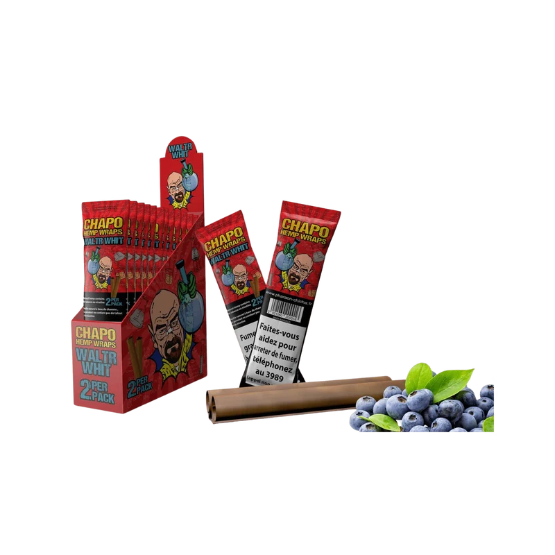 Chapo Hemp Wraps Waltr Whit Blueberry – Blunts, 2 Stück