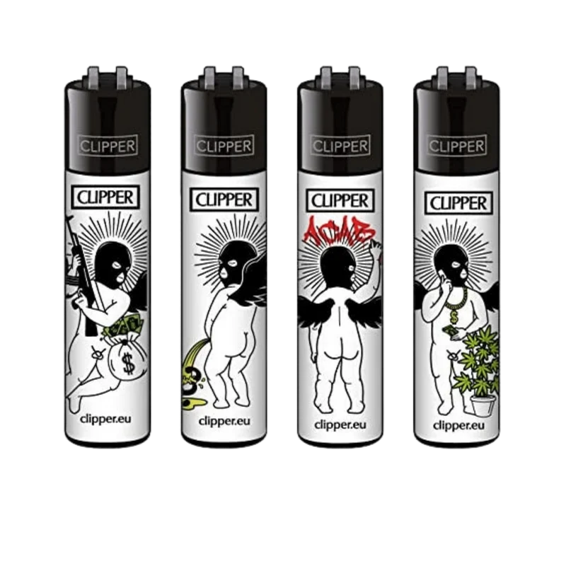 Clipper Feuerzeug Badass Angels – Display 48 Stück