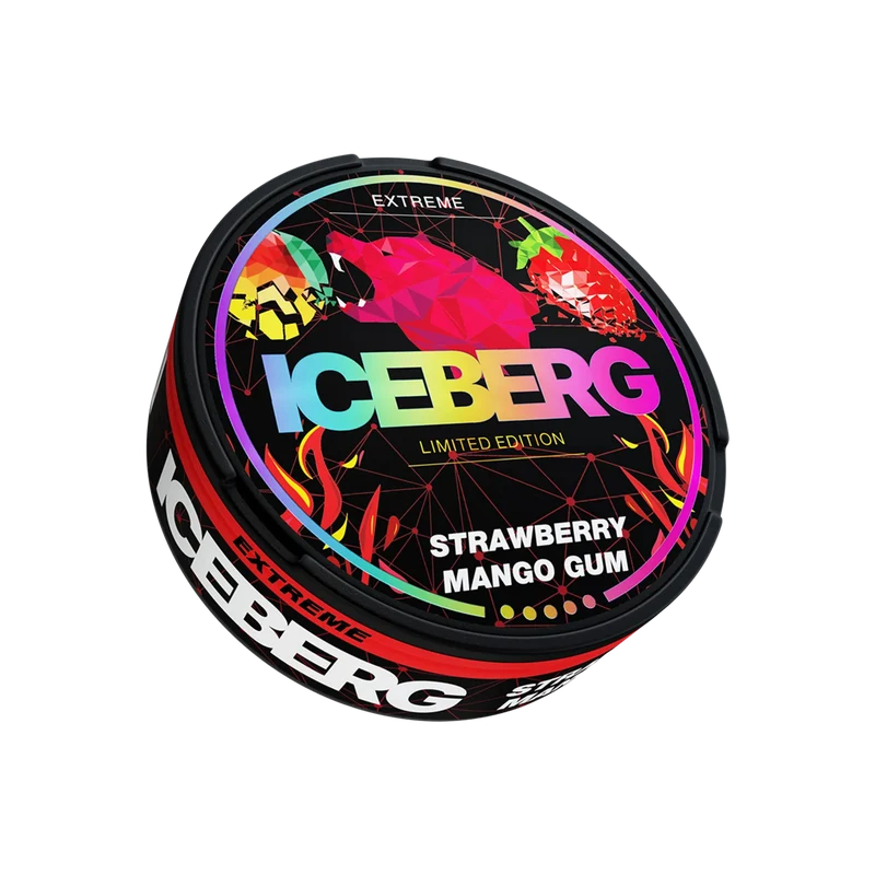 Iceberg Strong Strawberry Mango Gum – All White Snus, 50 mg/g
