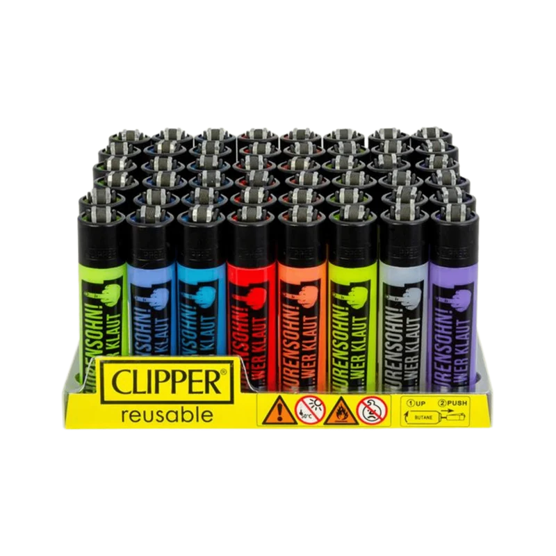 Clipper Feuerzeug Hurensohn ...wer klaut – Display 48 Stück