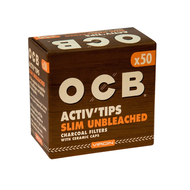OCB FILTER - Slim Aktivkohle Tips, Unbleach. Virg. 7mm