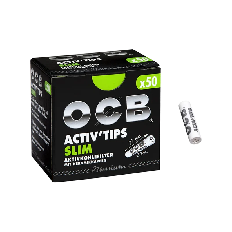 OCB FILTER - Slim Aktivkohle Tips 7mm - 10x50