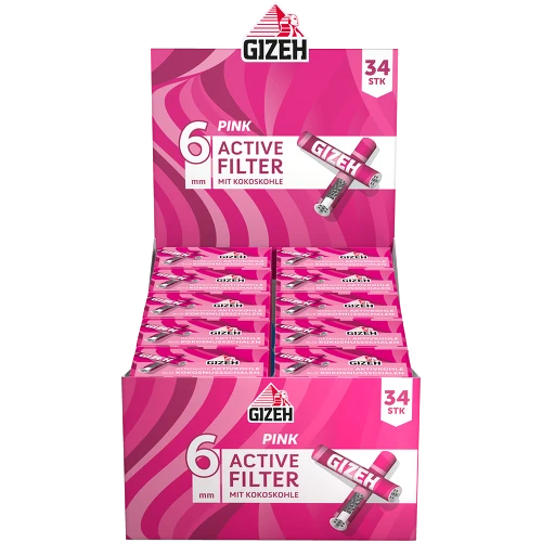 GIZEH PINK - AKTIV FILTER 6mm (34er)