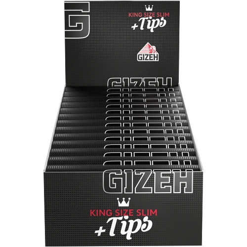 GIZEH BLACK - King Size Slim + Tips