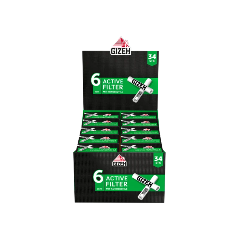GIZEH BLACK - AKTIV FILTER 6mm (34er)