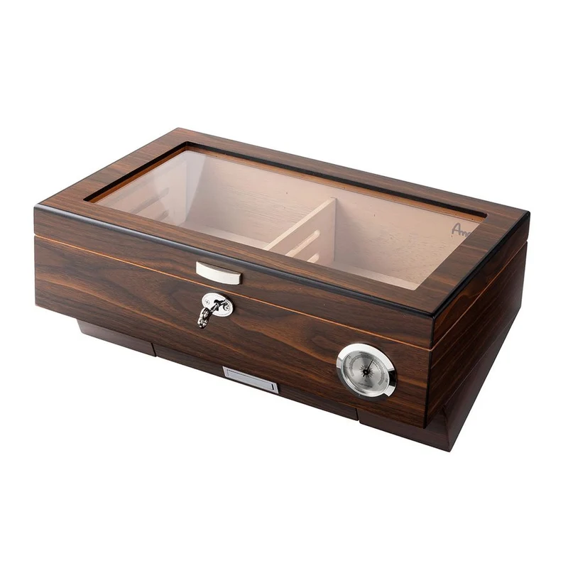 Angelo Gastro Cigar Humidor med Vindue, Lås og Skuffe