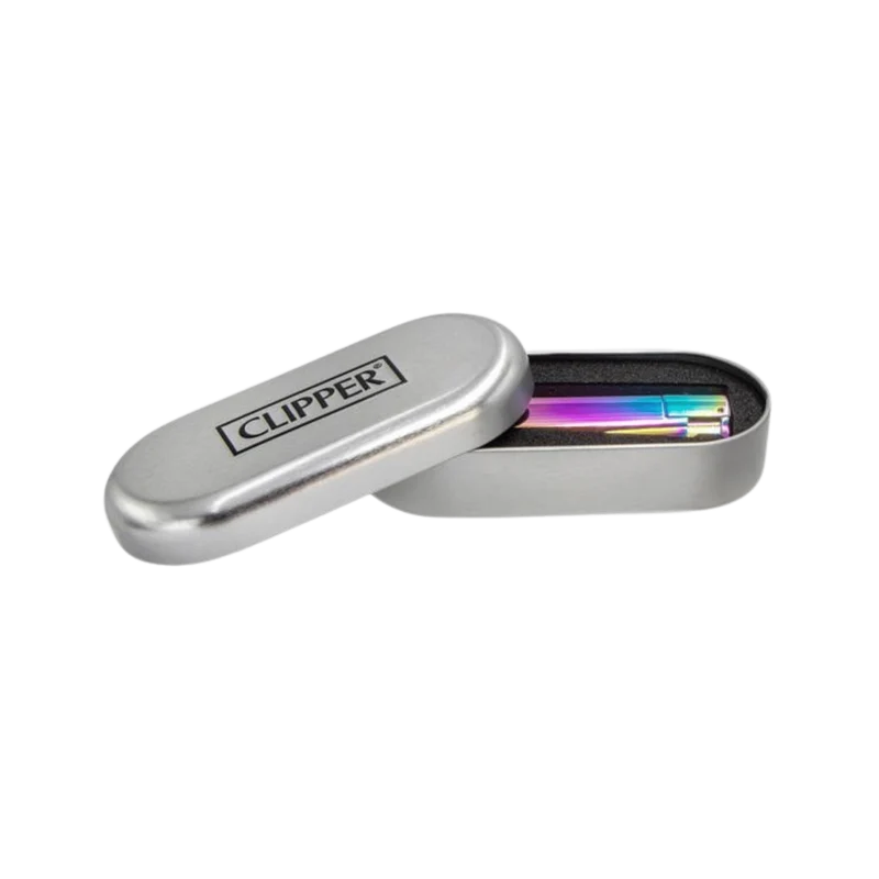 Clipper Jetflame Metal Feuerzeug ICY Rainbow – 12er Display
