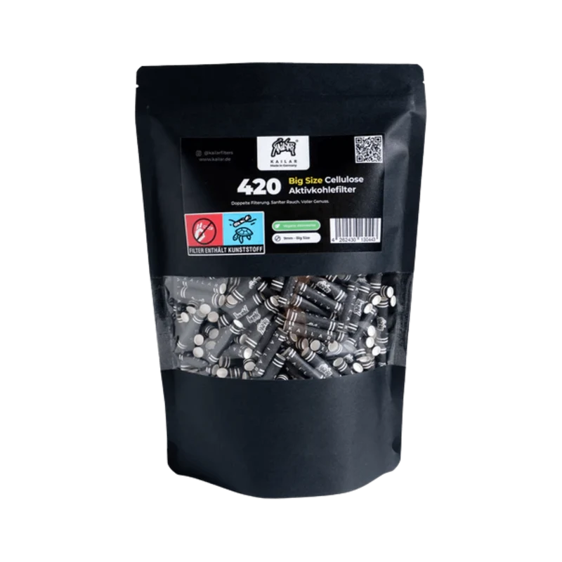Kailar BIG Size Cellulose Aktivkohlefilter 9 mm – 420 Stück