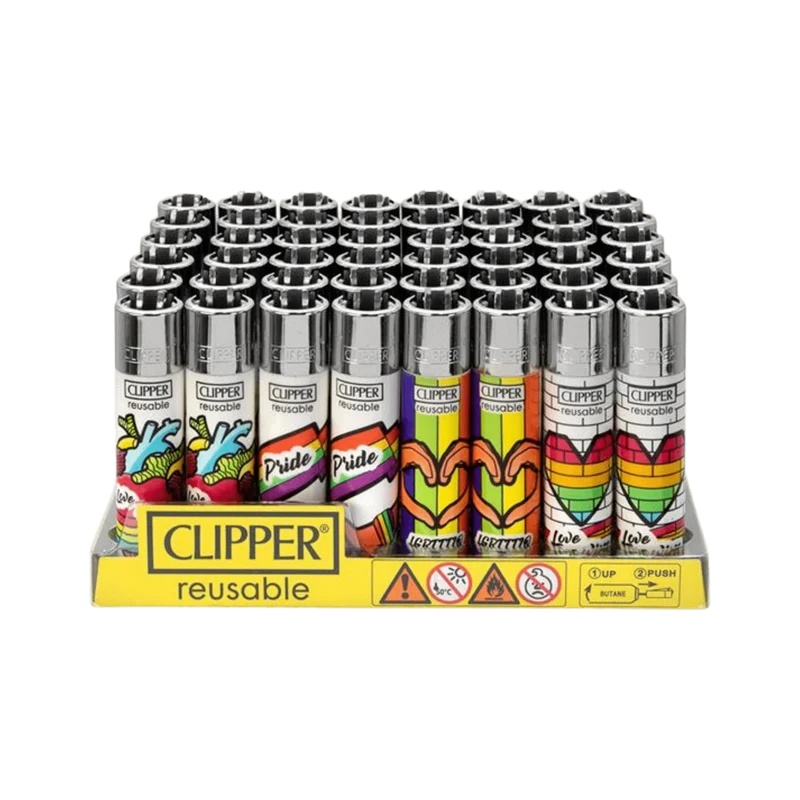 Clipper Feuerzeug Rainbow Pride – nachfüllbar, 48er Display