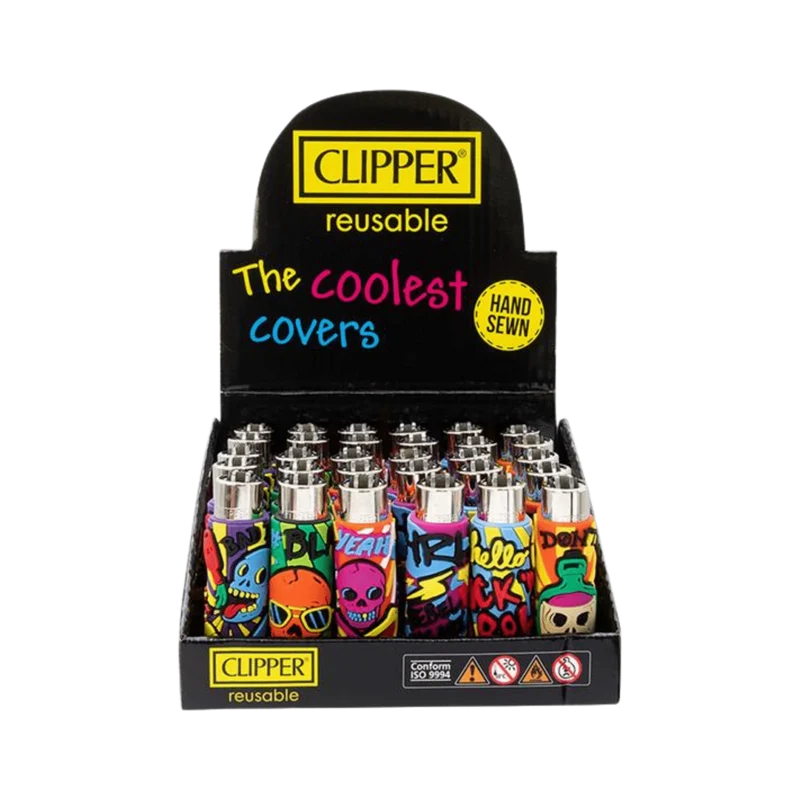 Clipper Feuerzeug Silikon Cover Hard Life – 30er Display