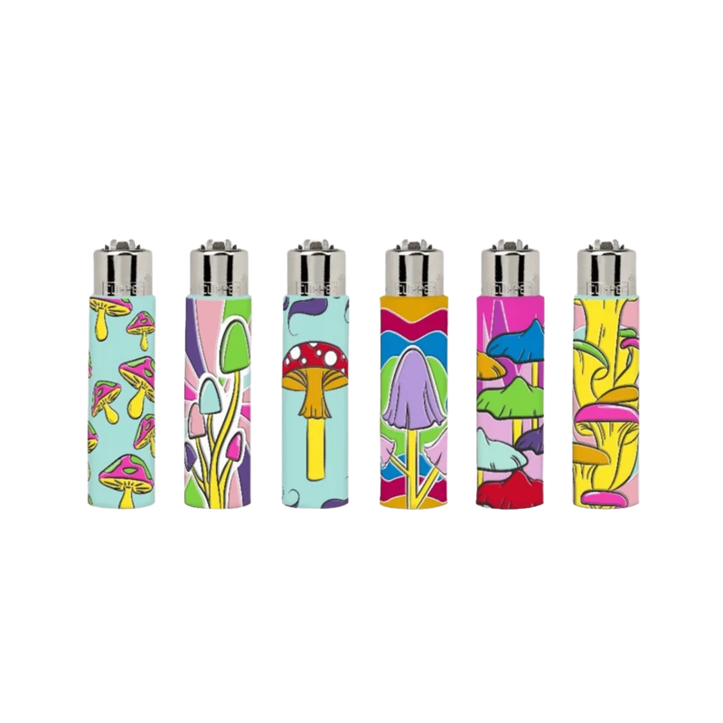 Clipper Feuerzeug Silikon Cover Magic Mushrooms – 30er Display