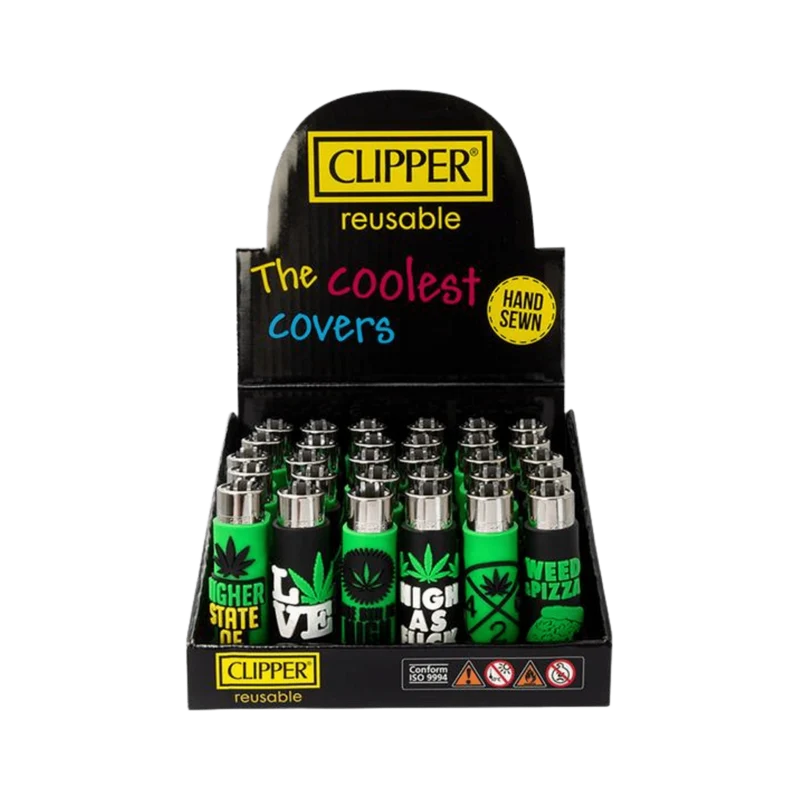 Clipper Feuerzeug Silikon Cover Weed Statements – 30er Display