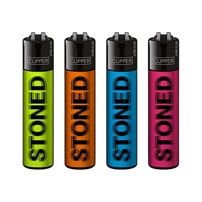 Clipper Feuerzeug STONED Blurry Fluo – nachfüllbar, 48er Display