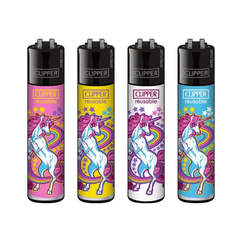 Clipper Feuerzeug Unicorns – nachfüllbar, 48er Display