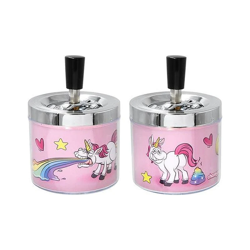 Growpoint Drehaschenbecher Unicorn – mit Deckel, 1 Stück