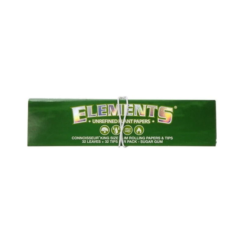 Elements Connoisseur Green King Size Slim – Papers + Tips, Box