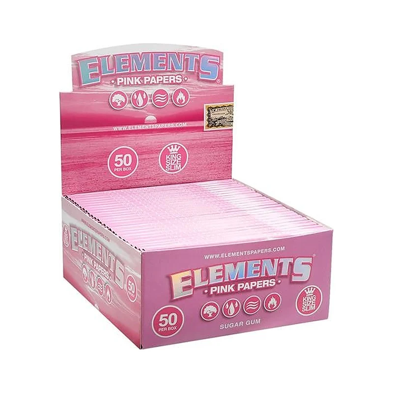 Elements Pink Papers King Size Slim – Box 50 x 32 Blatt