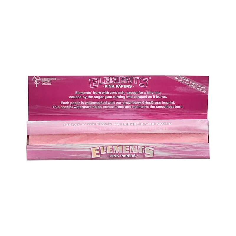 Elements Pink Papers King Size Slim – Box 50 x 32 Blatt