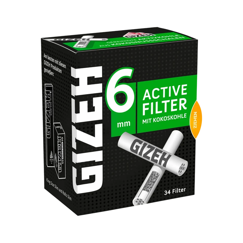 GIZEH Black Active Filter 6mm (10 x 34 Stk.)