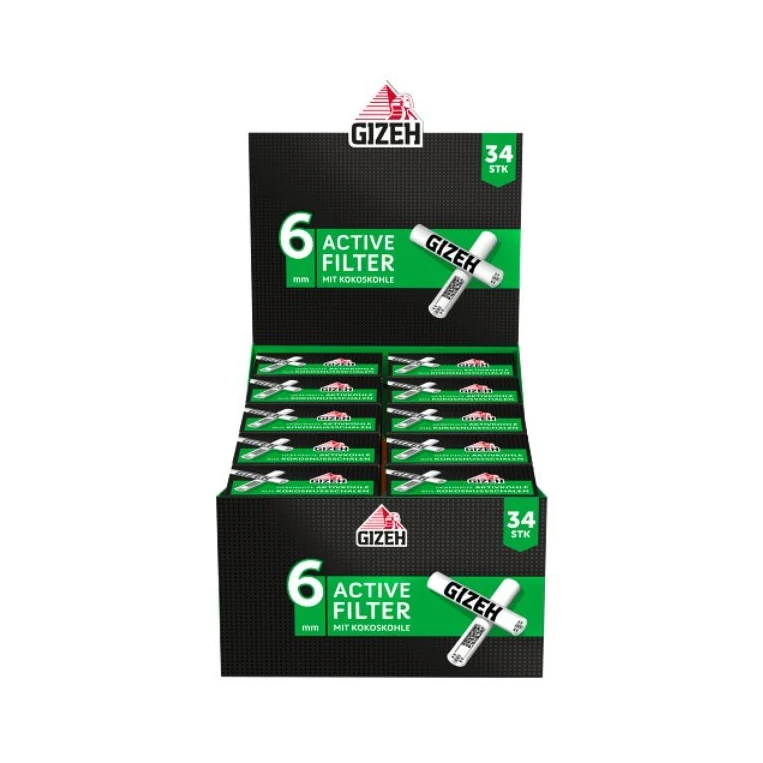GIZEH Black Active Filter 6mm (10 x 34 Stk.)