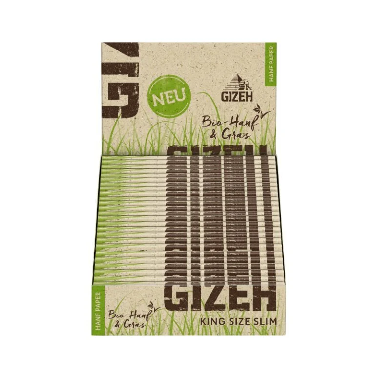 GIZEH Hanf & Gras King Size Slim Papers – 34 Blatt