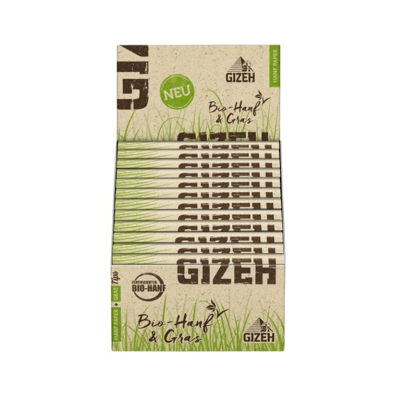 GIZEH Hanf & Gras King Size Slim Papers – 34 Blatt + 34 Tips