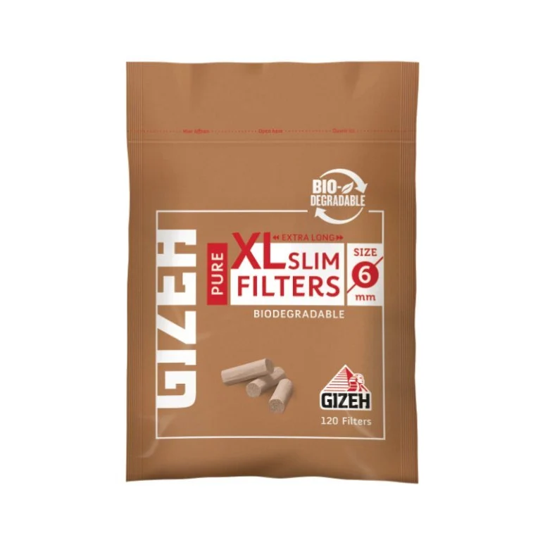 GIZEH Pure XL Slim Filter 6 mm – Beutel mit 120 Stück