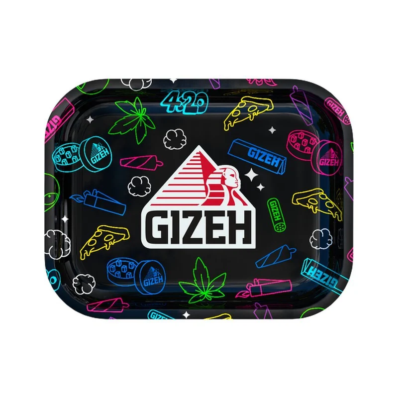 GIZEH Rolling Tray Comic black Small – 18 x 14 cm