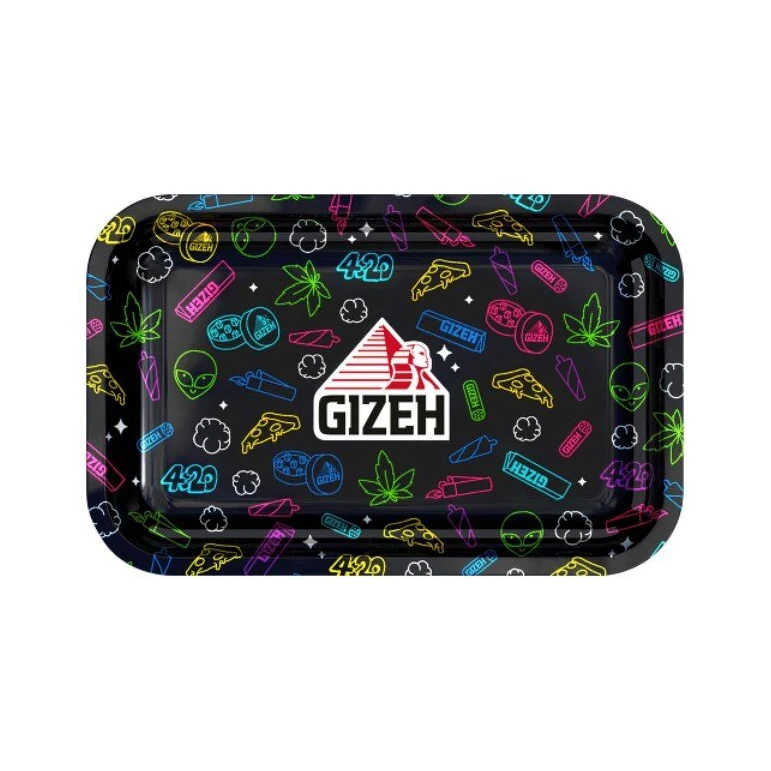 GIZEH Rolling Tray Comic black Medium – 27,5 x 17,5 cm