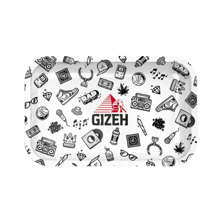 GIZEH Rolling Tray Comic white Medium – 27,5 x 17,5 cm
