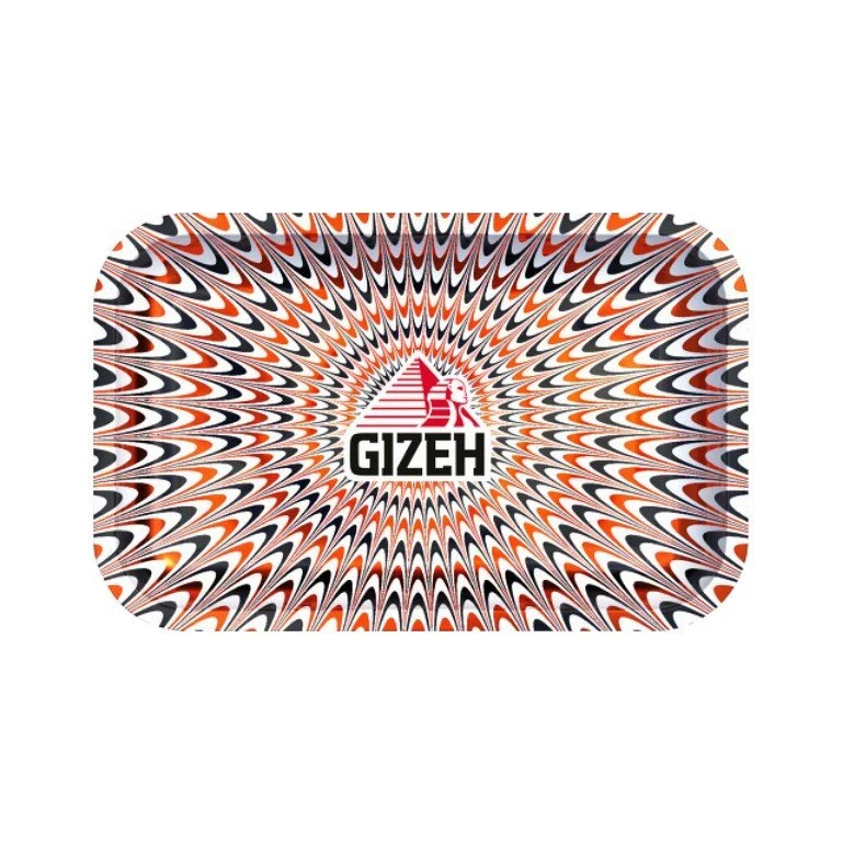 GIZEH Rolling Tray Trippy red white Medium – 27,5 x 17,5 cm