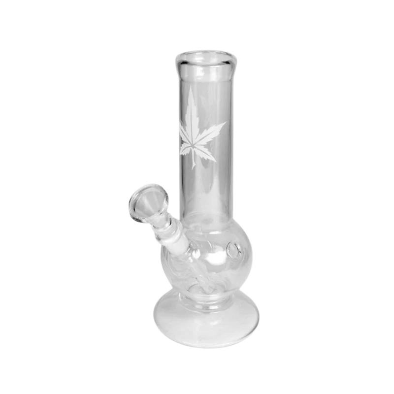 Growpoint Glas Bong Hemp Leaf – 21 cm, mit Kickloch